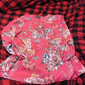 Pink floral zip front too